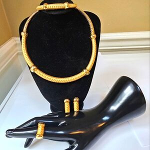 18K Gold plated Necklace Set Dubai Morocco style gold jewelry wedding jewelry